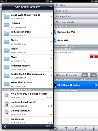 Dropbox su iPad