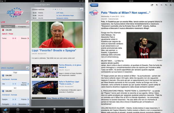 Eurosport per iPad