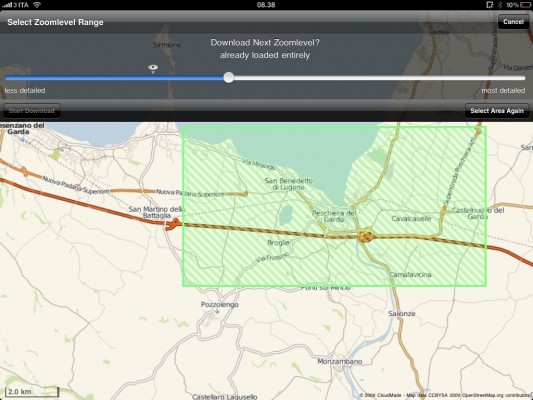 Mappe dettagliate offmaps su iPad