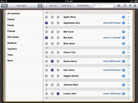 Group Mail HD per Apple iPad