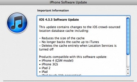 Apple rilascia l'aggiornamento di sistema iOS 4.3.3