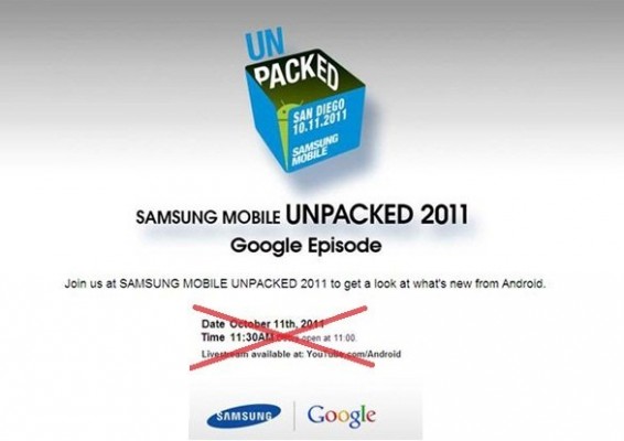Samsung Mobile Unpacked 2011 rinviato al 27 Ottobre