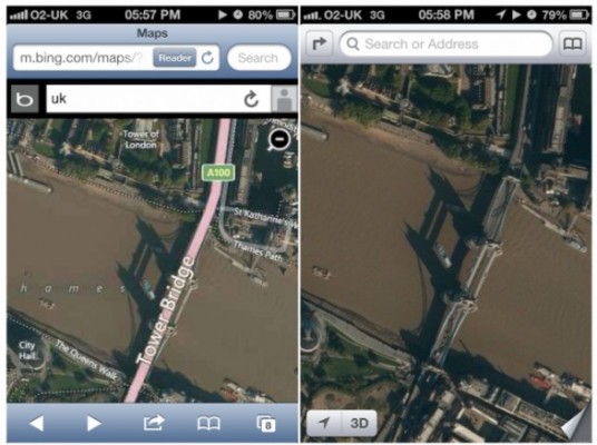 Apple iOS 6: le nuove Mappe si basano anche sul database di Bing