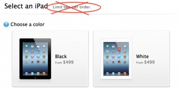 Apple: dall'11 giugno stop ai limiti di vendite del nuovo iPad