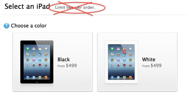 Apple: dall'11 giugno stop ai limiti di vendite del nuovo iPad