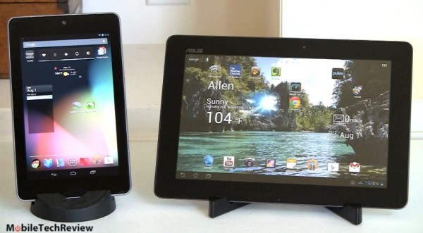 Google Nexus 7 a confronto con l'Asus Transformer Pad TF700T in un video