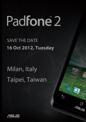 ASUS Padfone 2 verrà presentato a Milano il prossimo 16 Ottobre