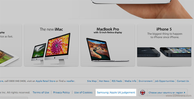 Apple pubblica il messaggio "Samsung non copia iPad" sul proprio sito