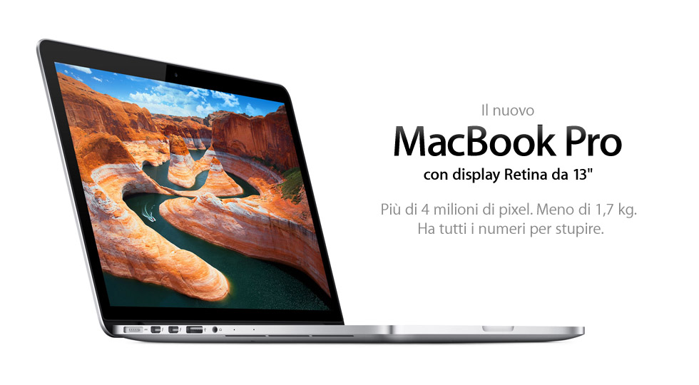 Apple annuncia ufficialmente il nuovo Macbook Pro Retina da 13 pollici