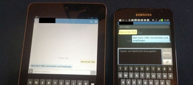 Google Nexus 7: è possibile inviare SMS con un'applicazione di terze parti