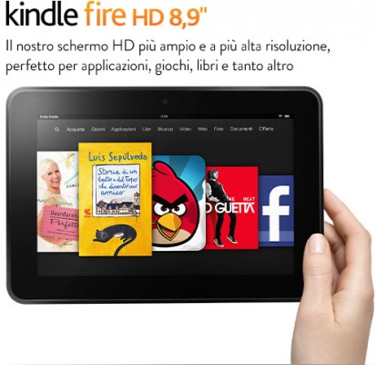 Amazon Kindle Fire HD 8.9 in vendita in Italia a partire da 269 euro