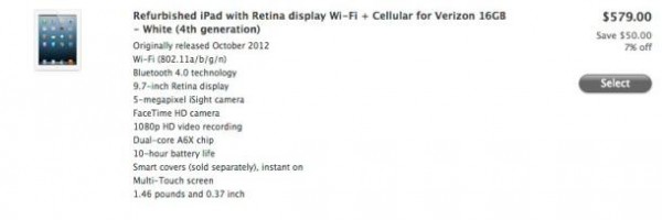 iPad 4 e iPad Mini: modelli ricondizionati in vendita nell'Apple Store USA