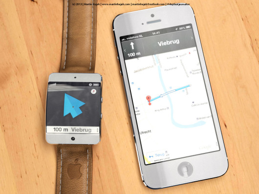 Apple iWatch: concept sul possibile utilizzo con l'app Mappe di iOS 7