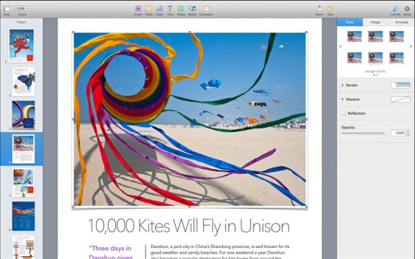 iWork 2013: Apple rilascia un aggiornamento per le app Pages, Numbers e Keynote