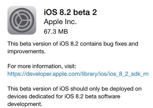 Apple iOS 8.2 Beta 2: download e novità