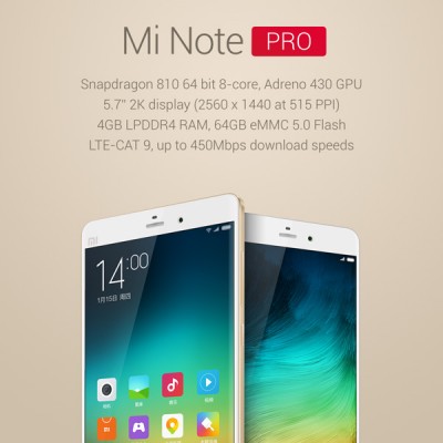 Xiaomi Mi Note e Mi Note Pro: nuovi phablet da 5.7 pollici