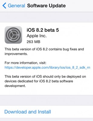 Apple iOS 8.2 Beta 5: download e novità