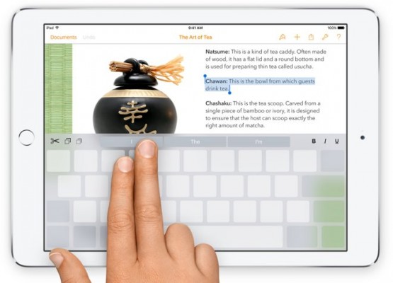 iOS 9: come usare il trackpad della tastiera virtuale