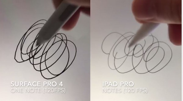 Apple Pencil dell'iPad Pro a confronto con il Microsoft Surface Pro 4