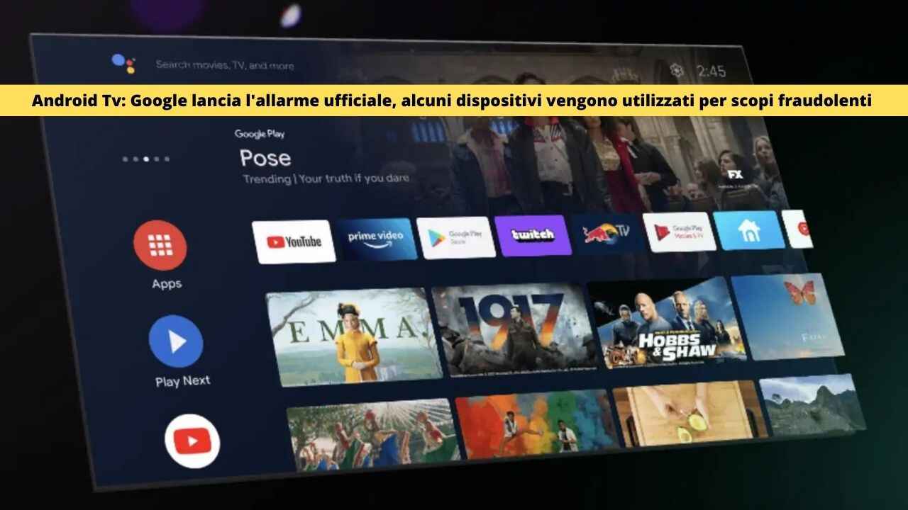 Android TV allarme