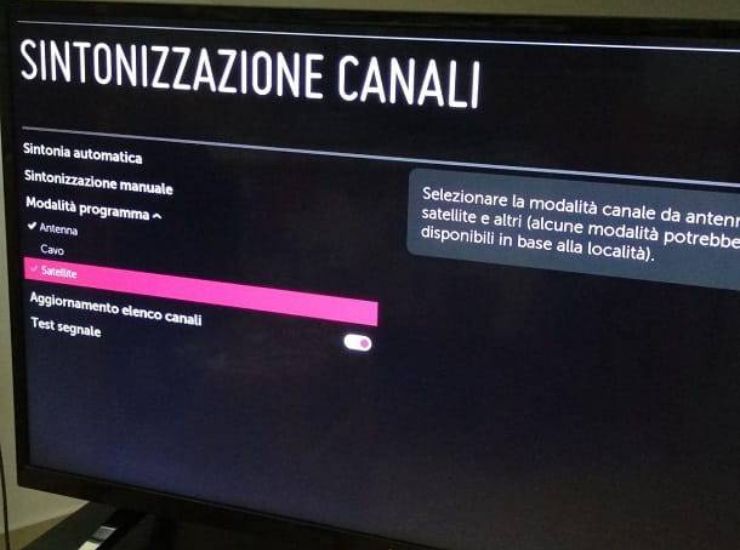 sintonizzazione canali