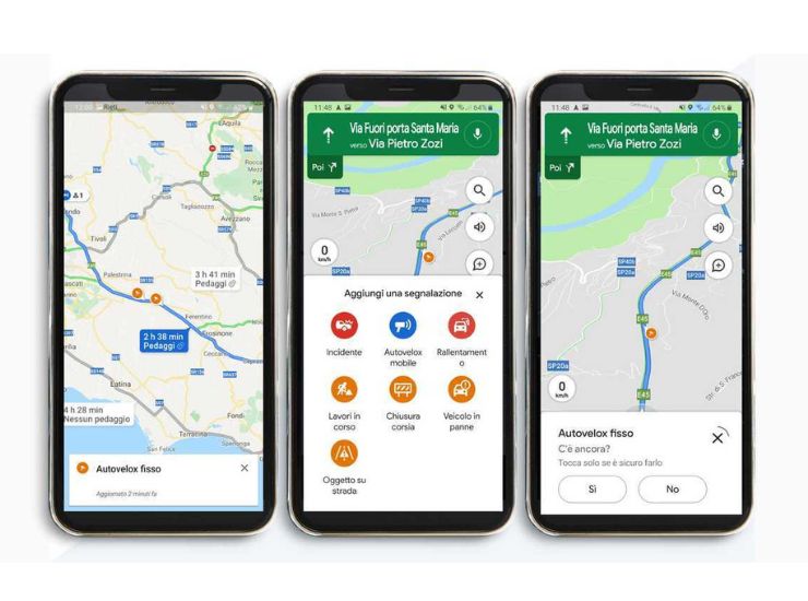 google maps alert autovelox
